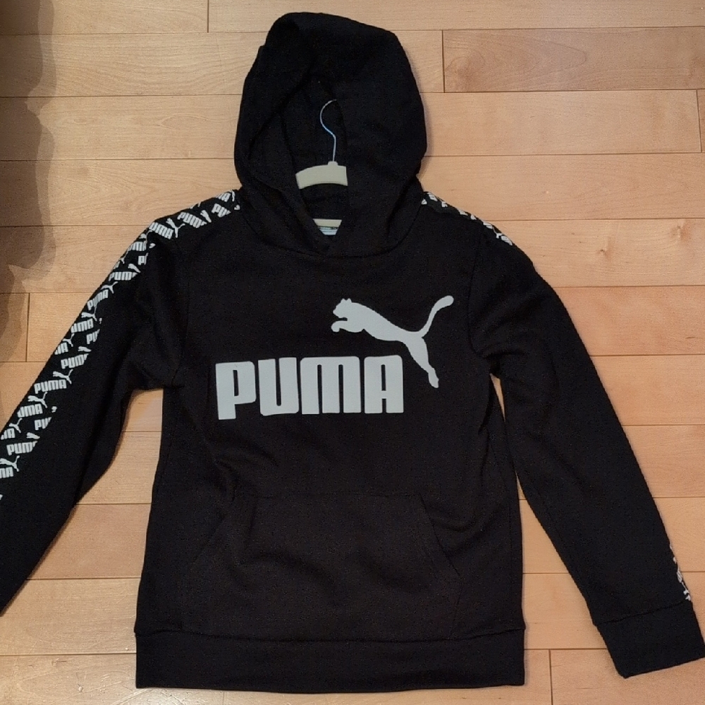 Kis Puma Black Hoodie with Bold Logo